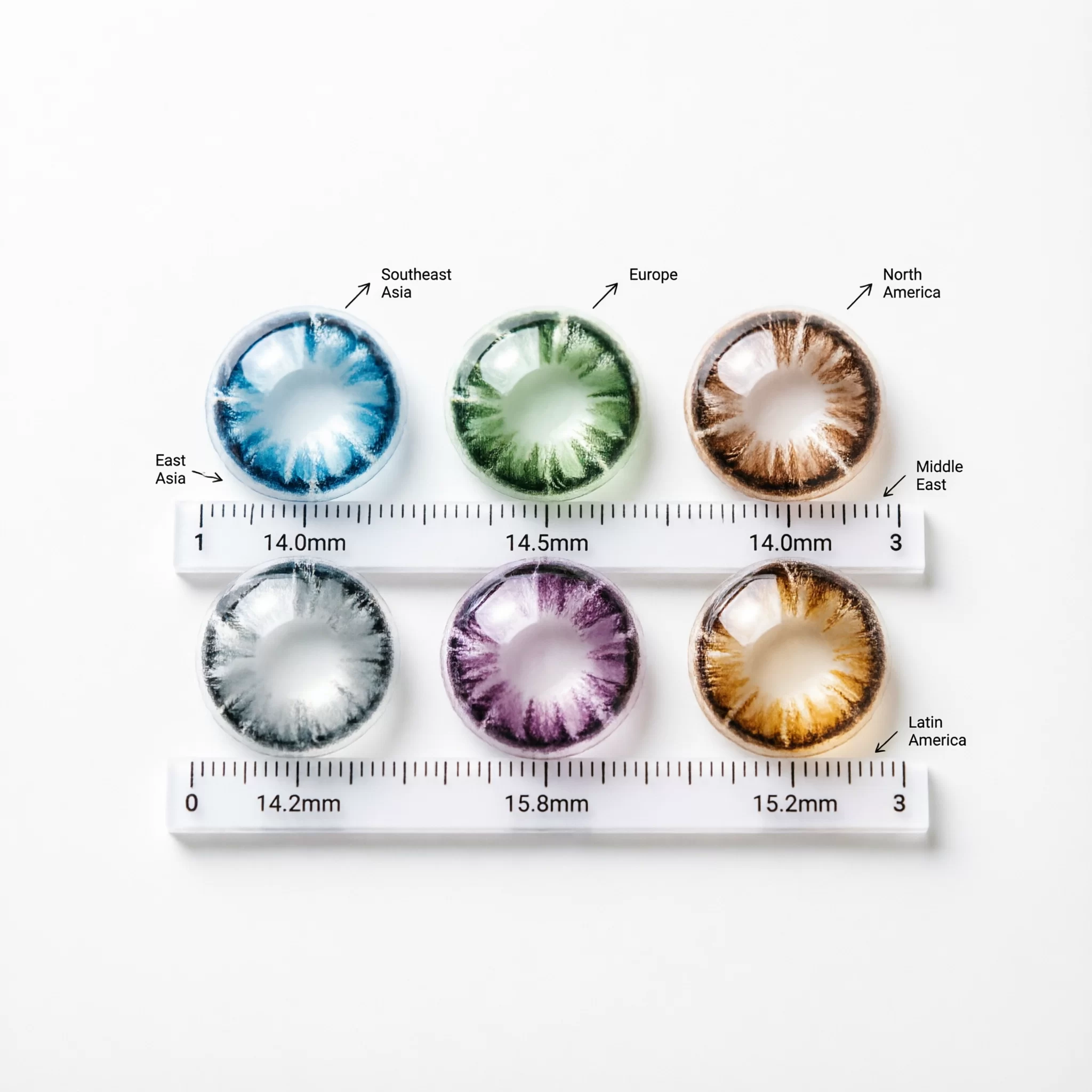 colored contact lens diameter