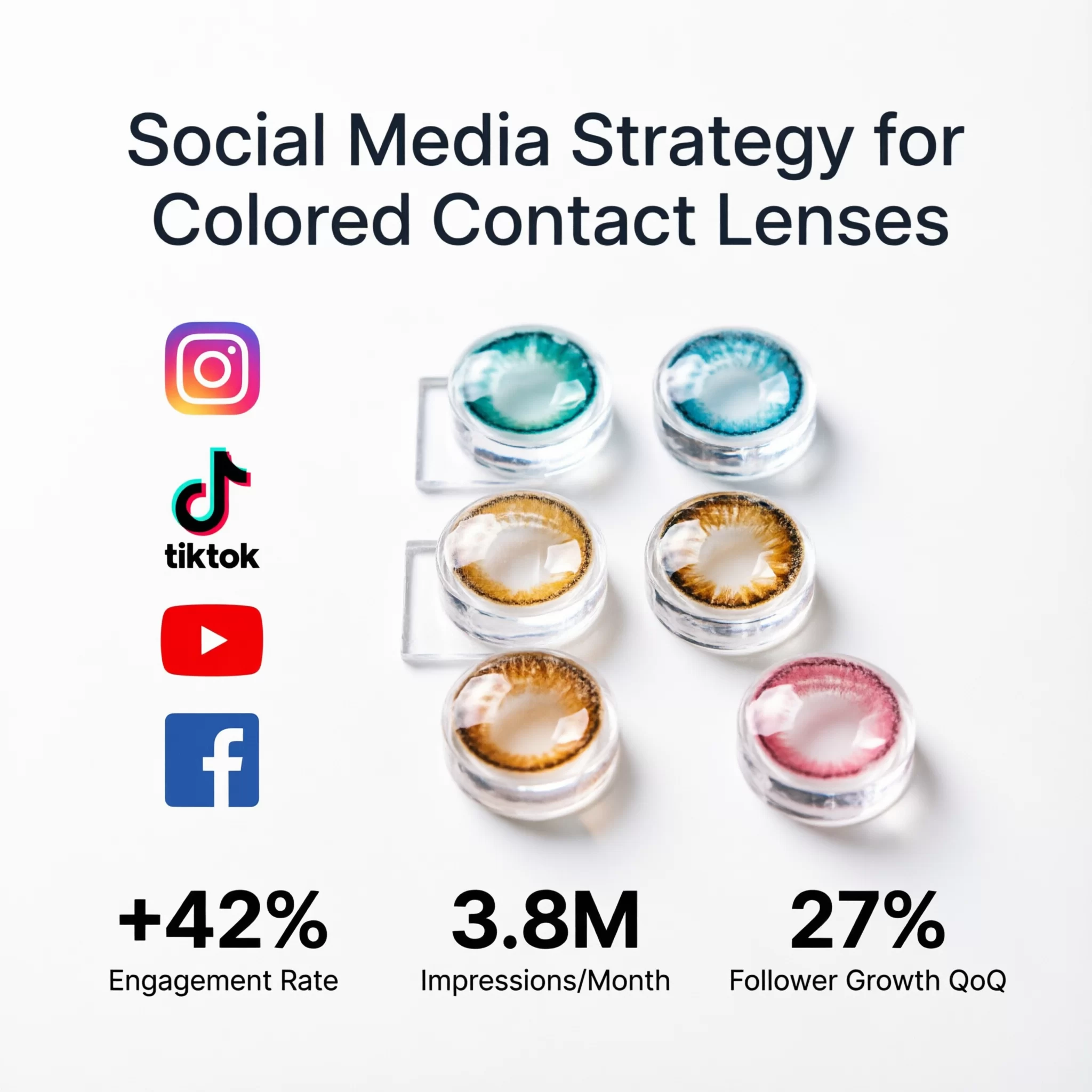 social media strategy colored contact lenses