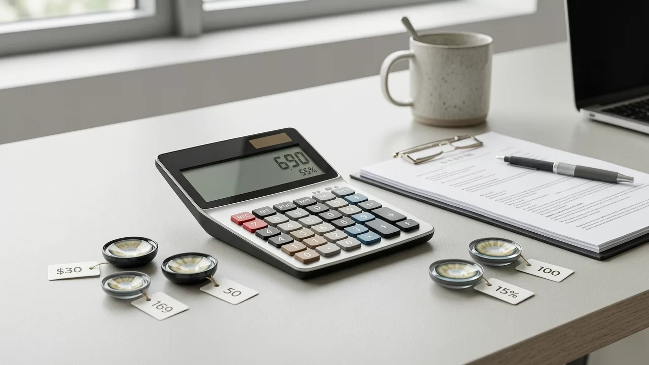 Contact lens pricing strategy concept