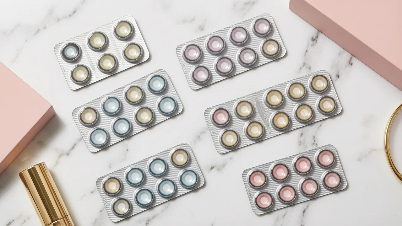 Custom colored contact lens blister packs